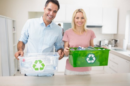 Professional waste clearance team at work